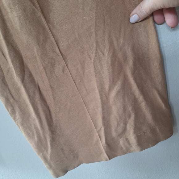 Alice+Olivia Womens Tan Linen Blend Wide Leg Trousers Size 10 - Picture 7 of 10